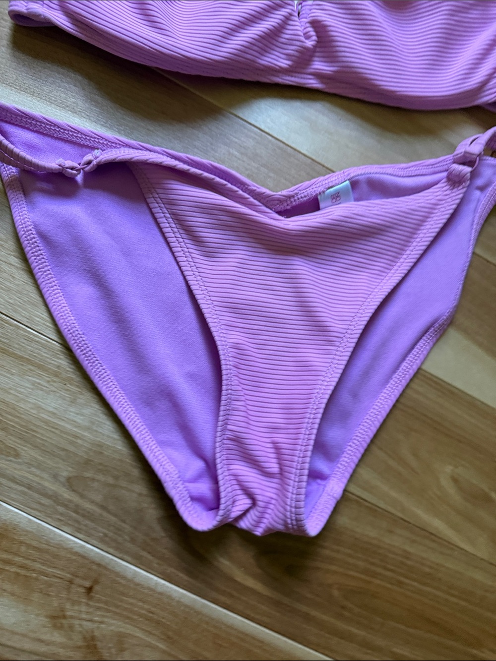 Purple Ribbed Two-Piece Bikini Set - Picture 2 of 4